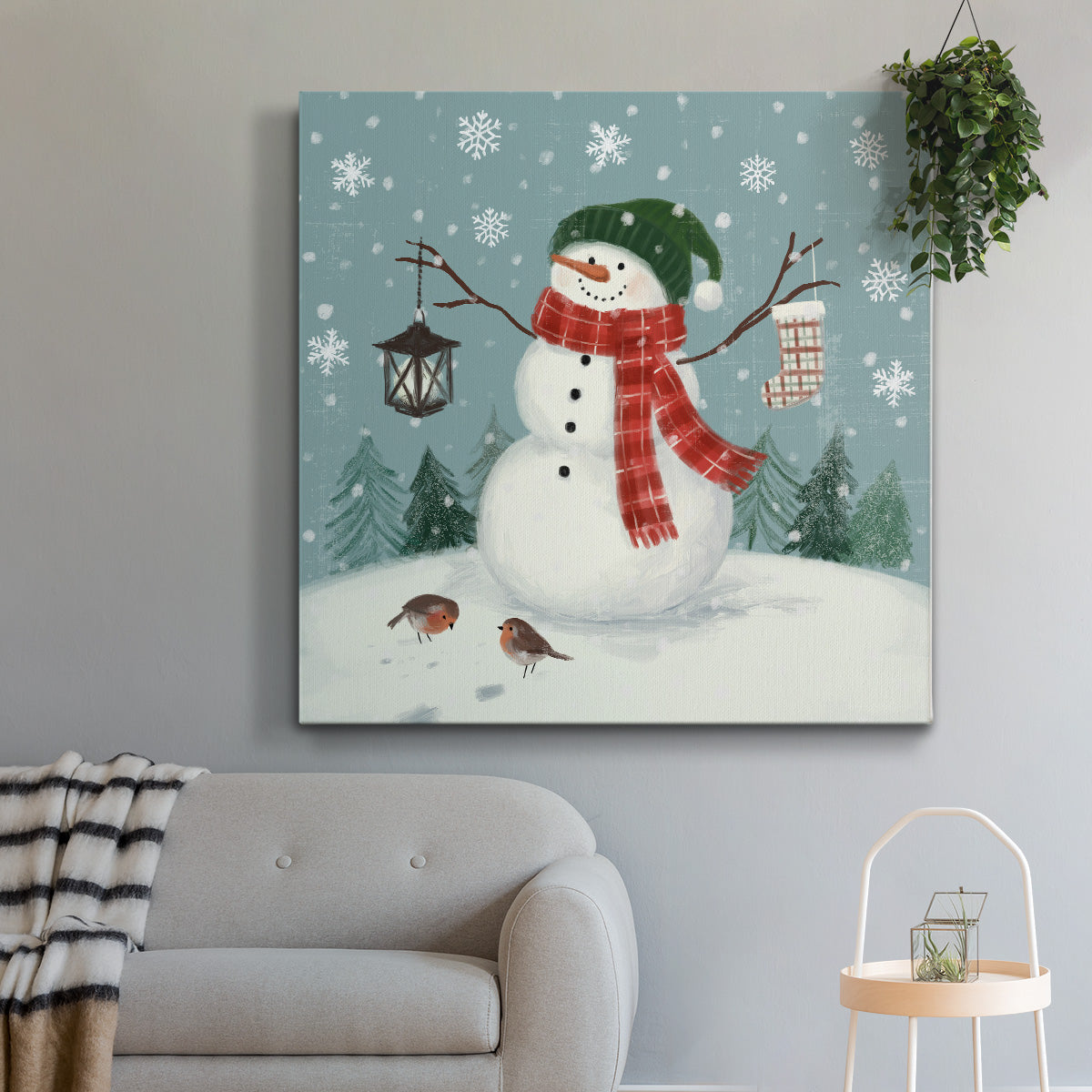 Jolly Snowman II-Premium Gallery Wrapped Canvas - Ready to Hang