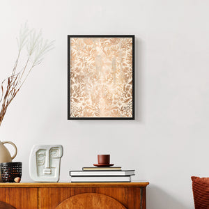 Walnut Damask I - Restickable Framed Art Print