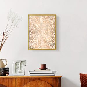 Walnut Damask I - Restickable Framed Art Print