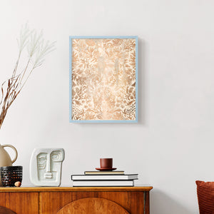 Walnut Damask I - Restickable Framed Art Print