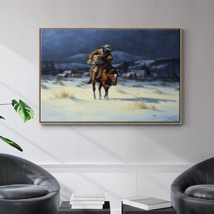 Bringing Christmas Home - Framed Gallery Wrapped Canvas in Floating Frame