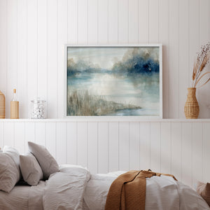 42053,watercolor,landscape,serene,reflection,river,dawn,mist,greenery,tranquility,calm,nature,peaceful,art,brushstrokes,sky,water,scenery,outdoor,riverbank,colors,light,softness,beauty,environment,subtle,composition,texture,stillness,horizon,morning,blue,shades,natural,creative,peacefulness,palette,tranquil,development,Re-stickable,Abstract