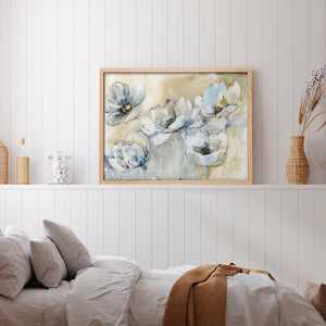 41787,artwork,flowers,floral,painting,modern,decor,home,interior,white,blue,delicate,blossoms,design,nature,still life,aesthetic,elegant,beauty,frame,neutral,soft tones,decor piece,wall art,creativity,inspiration,harmony,fresh,visual,texture,light,contemporary,arrangement,botanical,vivid,outdoors,tranquility,color palette,visual composition,Re-stickable,Plants & Flowers
