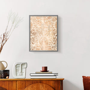 Walnut Damask I - Restickable Framed Art Print