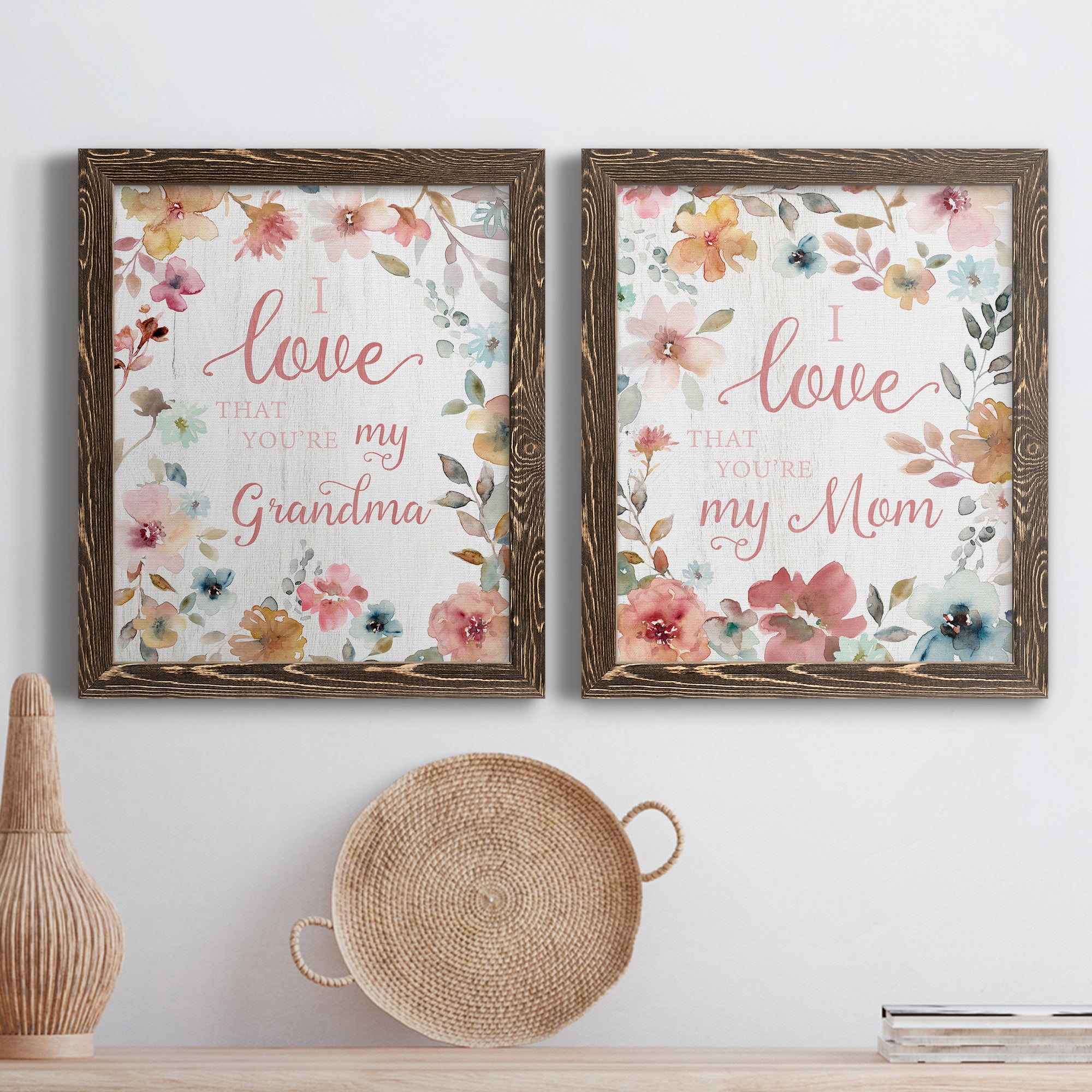 Love Grandma- Premium Framed Canvas in Barnwood - Ready to Hang