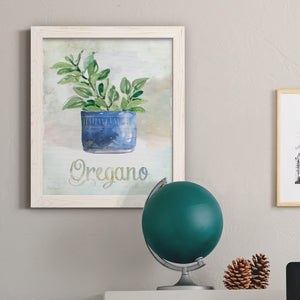 Potted Oregano - Premium Canvas Framed in Barnwood - Ready to Hang