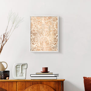 Walnut Damask I - Restickable Framed Art Print
