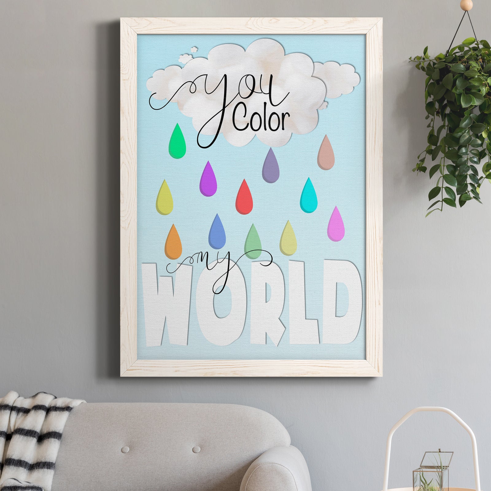 Color My World - Premium Canvas Framed in Barnwood - Ready to Hang