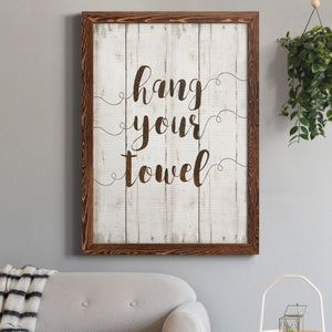 Hang Your Towel - Premium Canvas Framed in Barnwood - Ready to Hang