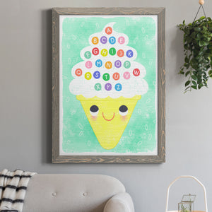 Ice Cream Alphabet - Premium Canvas Framed in Barnwood - Ready to Hang