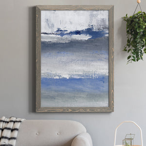 Soft Solace Indigo - Premium Canvas Framed in Barnwood - Ready to Hang