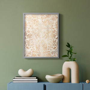 Walnut Damask I - Restickable Framed Art Print