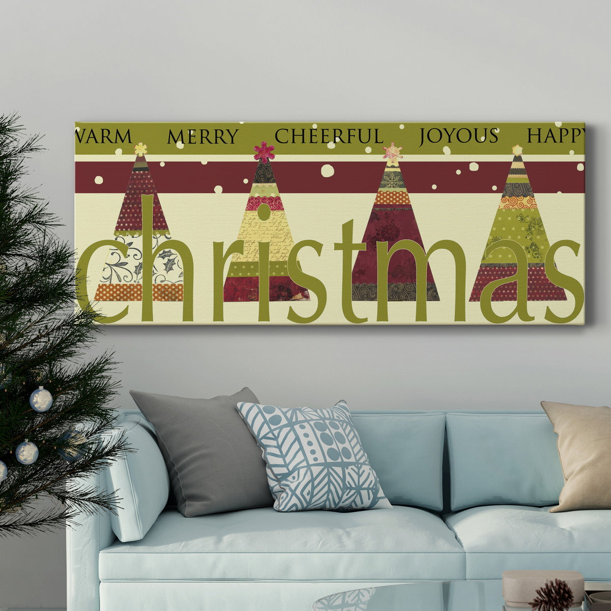 HAPPY,MERRY,JOYOUS Premium Gallery Wrapped Canvas - Ready to Hang
