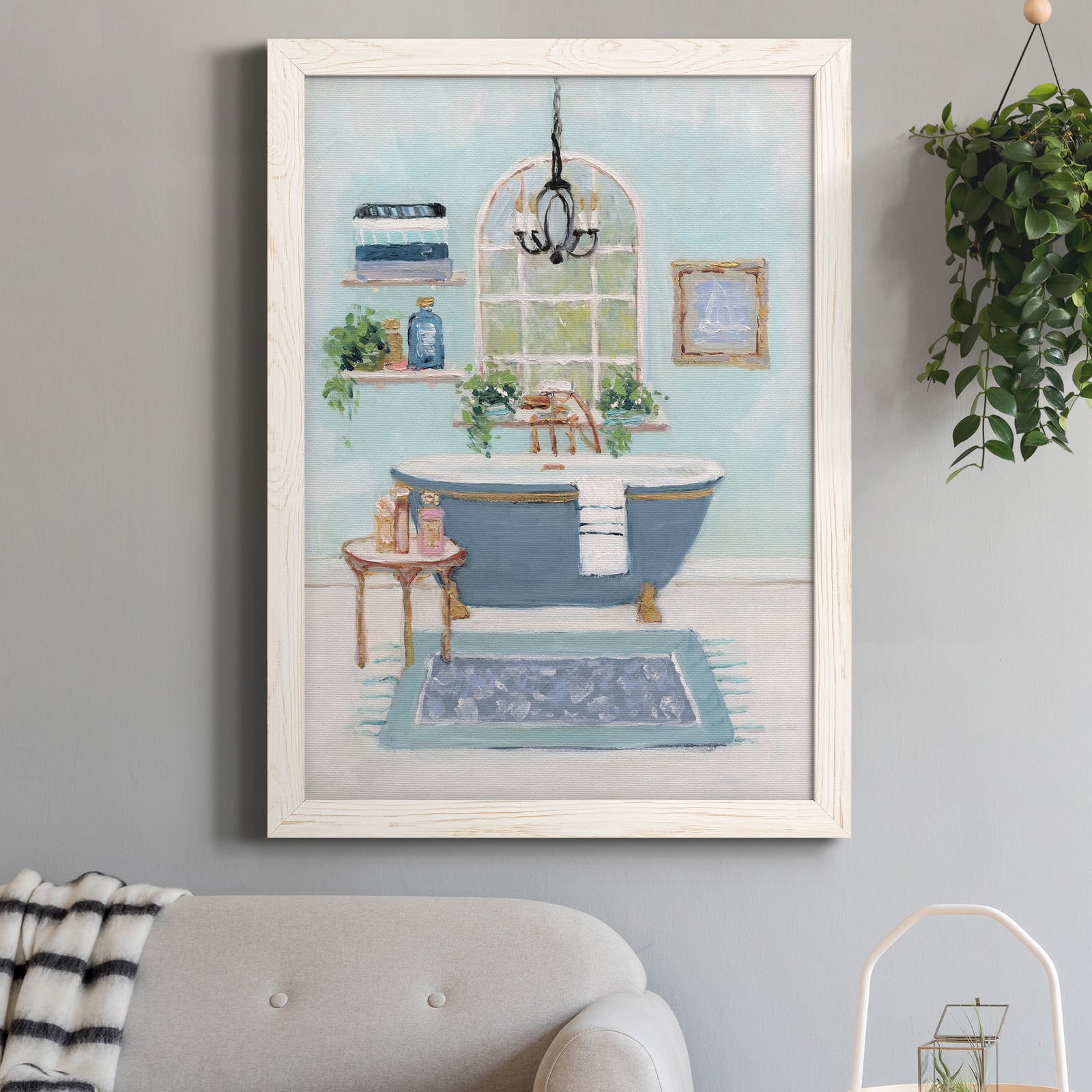 Blue Bath I - Premium Canvas Framed in Barnwood - Ready to Hang