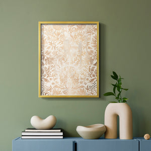 Walnut Damask I - Restickable Framed Art Print