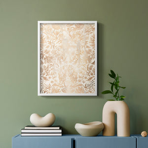 Walnut Damask I - Restickable Framed Art Print
