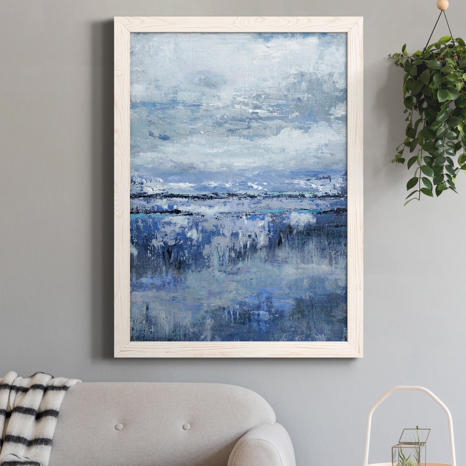Coastal Indigo - Premium Canvas Framed in Barnwood - Ready to Hang