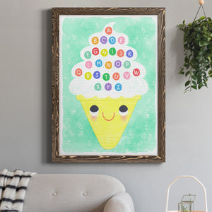 Ice Cream Alphabet - Premium Canvas Framed in Barnwood - Ready to Hang