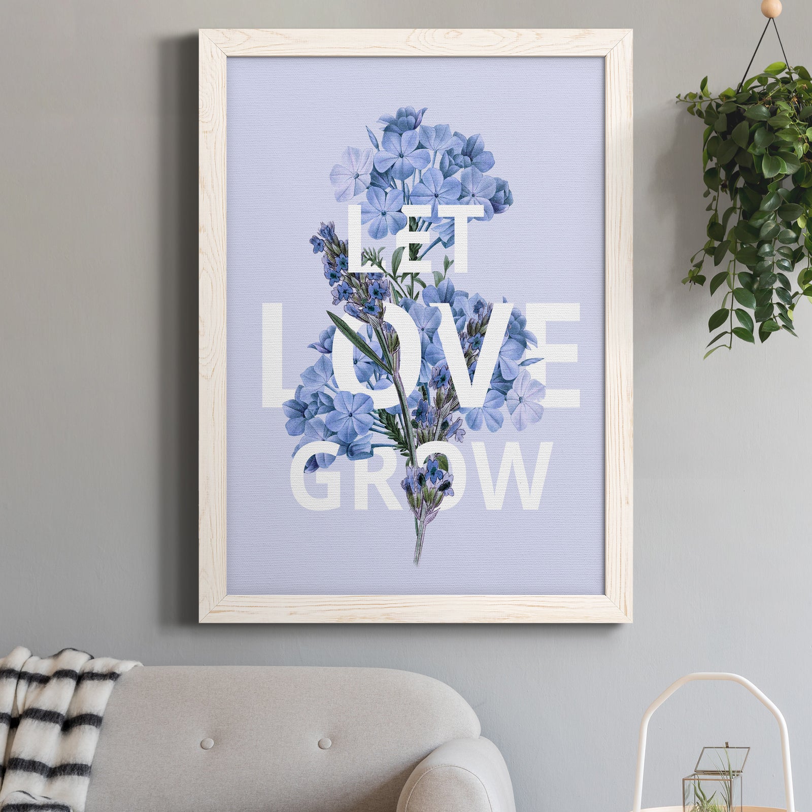 Let Love Grow - Premium Canvas Framed in Barnwood - Ready to Hang