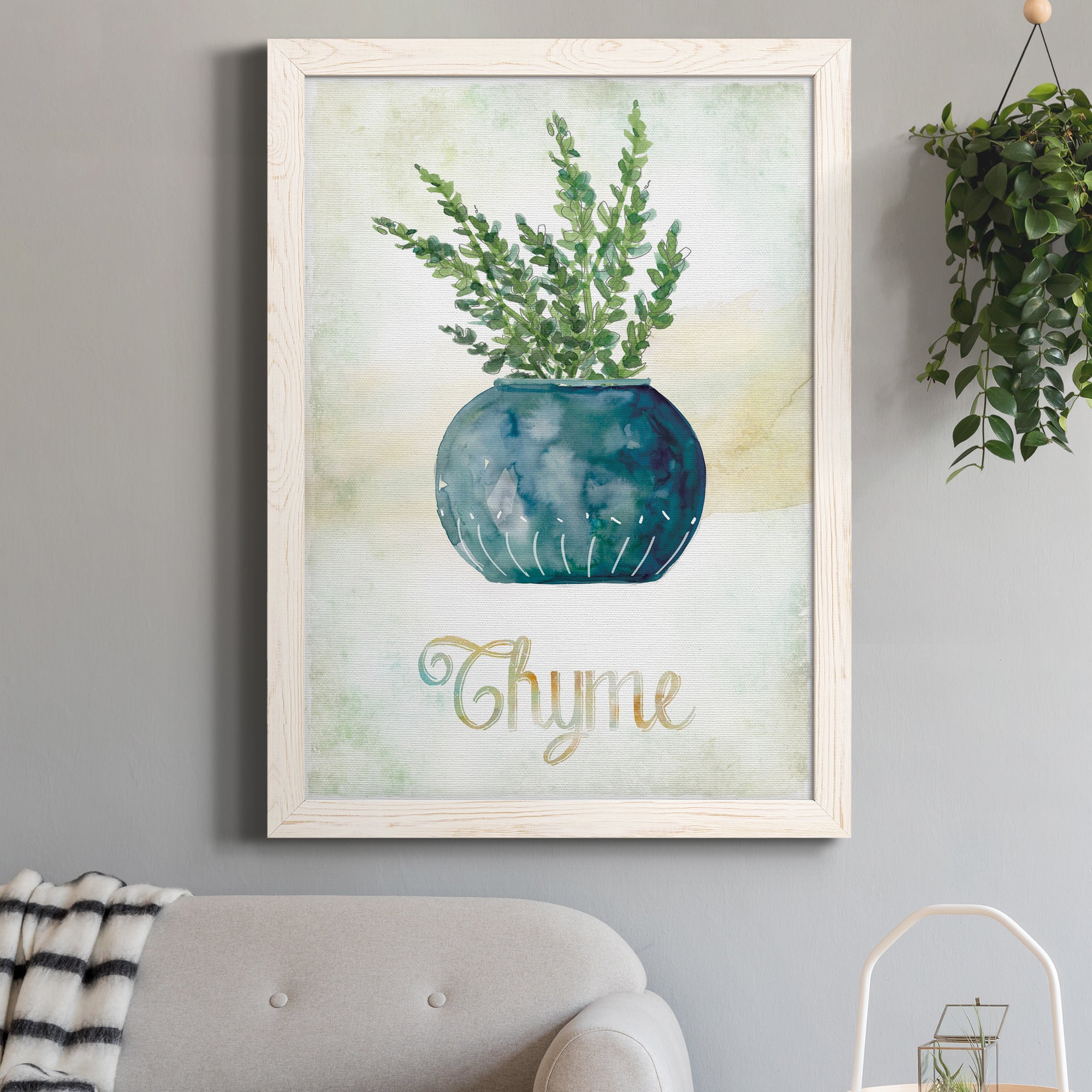 Potted Thyme - Premium Canvas Framed in Barnwood - Ready to Hang
