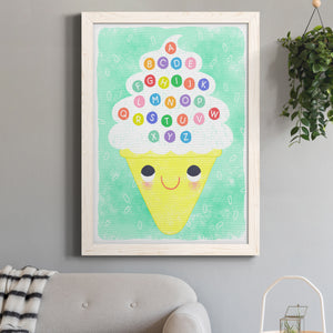 Ice Cream Alphabet - Premium Canvas Framed in Barnwood - Ready to Hang