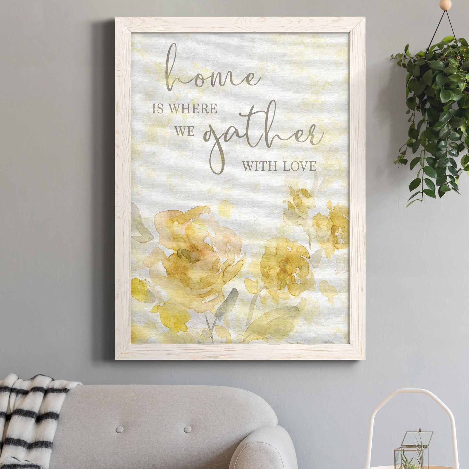 Gather with Love - Barnwood Framed Canvas Print