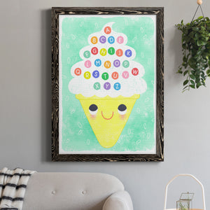 Ice Cream Alphabet - Premium Canvas Framed in Barnwood - Ready to Hang