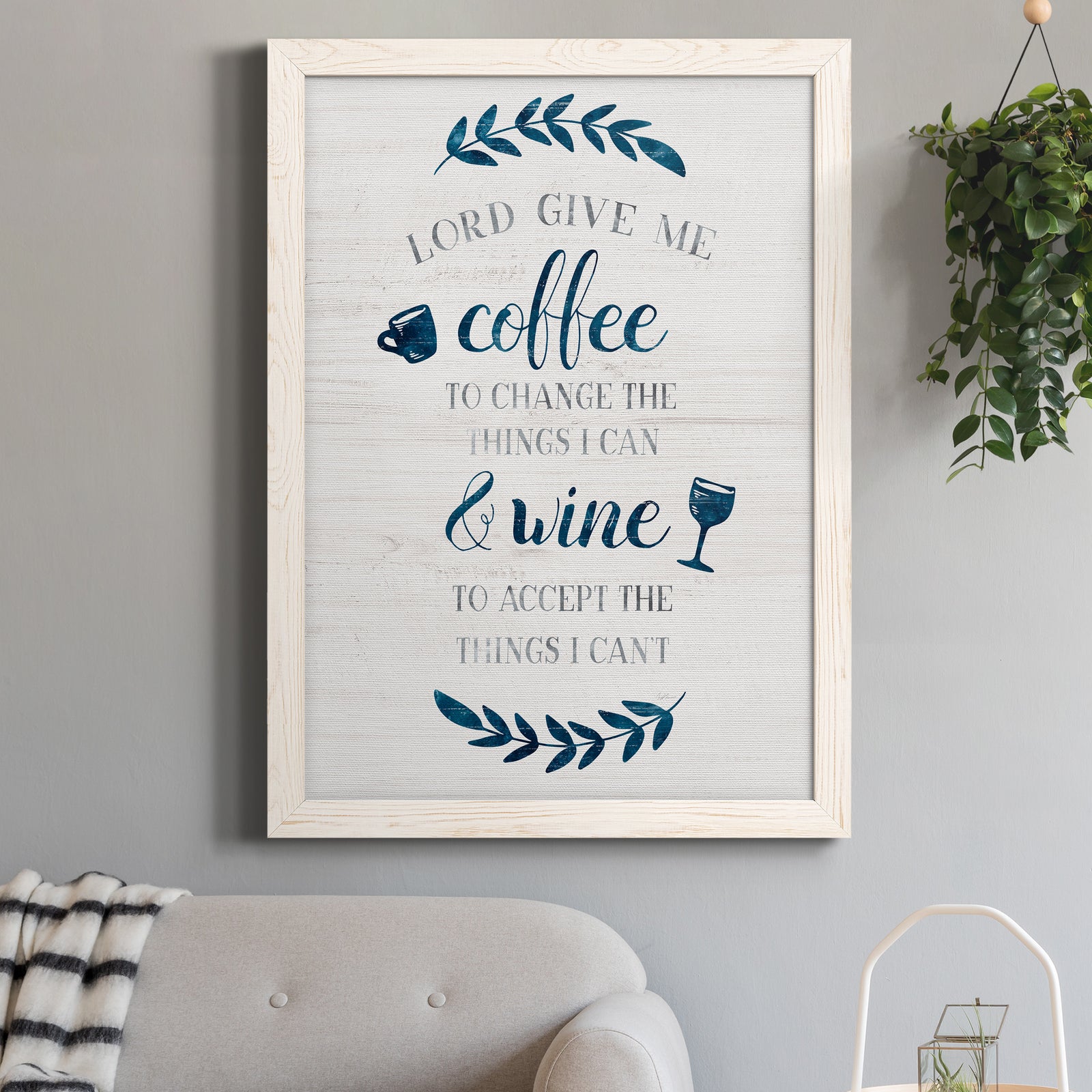 Coffee & Wine - Barnwood Framed Canvas Print