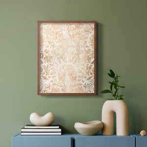 Walnut Damask I - Restickable Framed Art Print