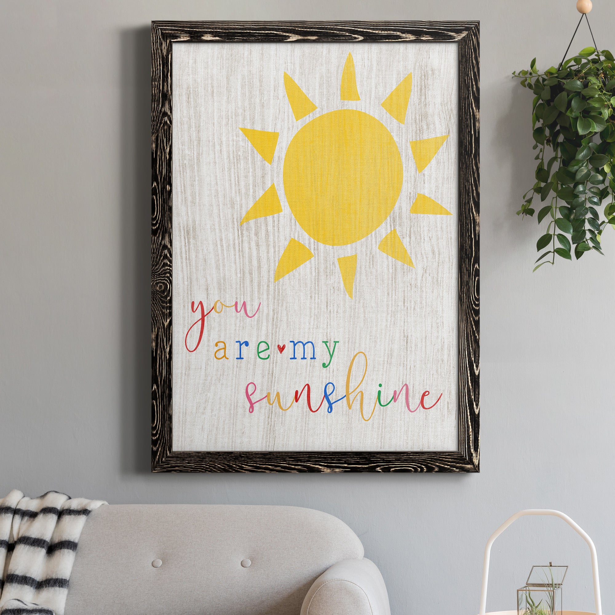 You are my Sunshine - Premium Canvas Framed in Barnwood - Ready to Hang