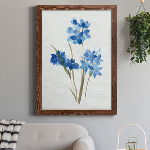 Blue Blossom Botanical I - Premium Canvas Framed in Barnwood - Ready to Hang