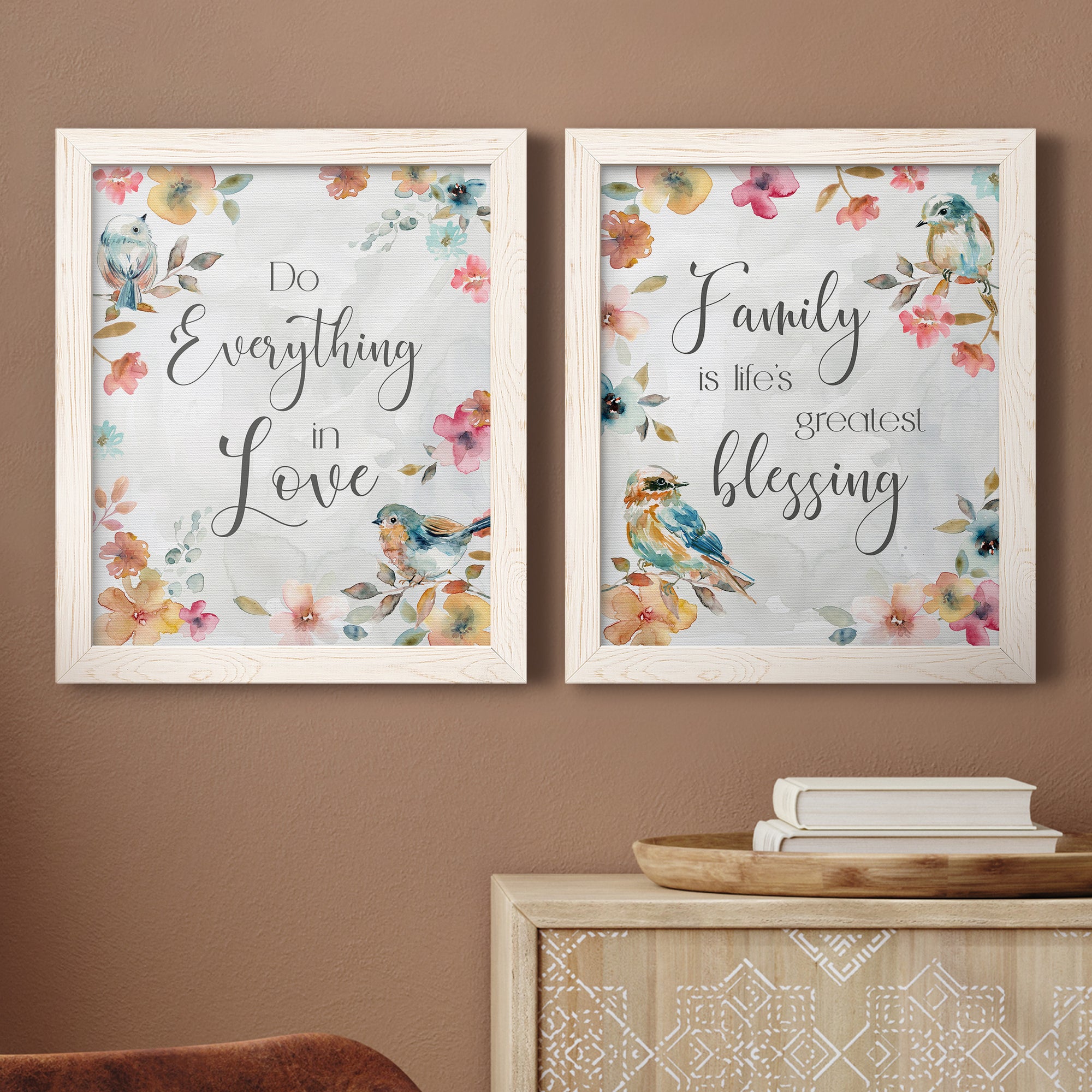 Spring Bird Love- Premium Framed Canvas in Barnwood - Ready to Hang