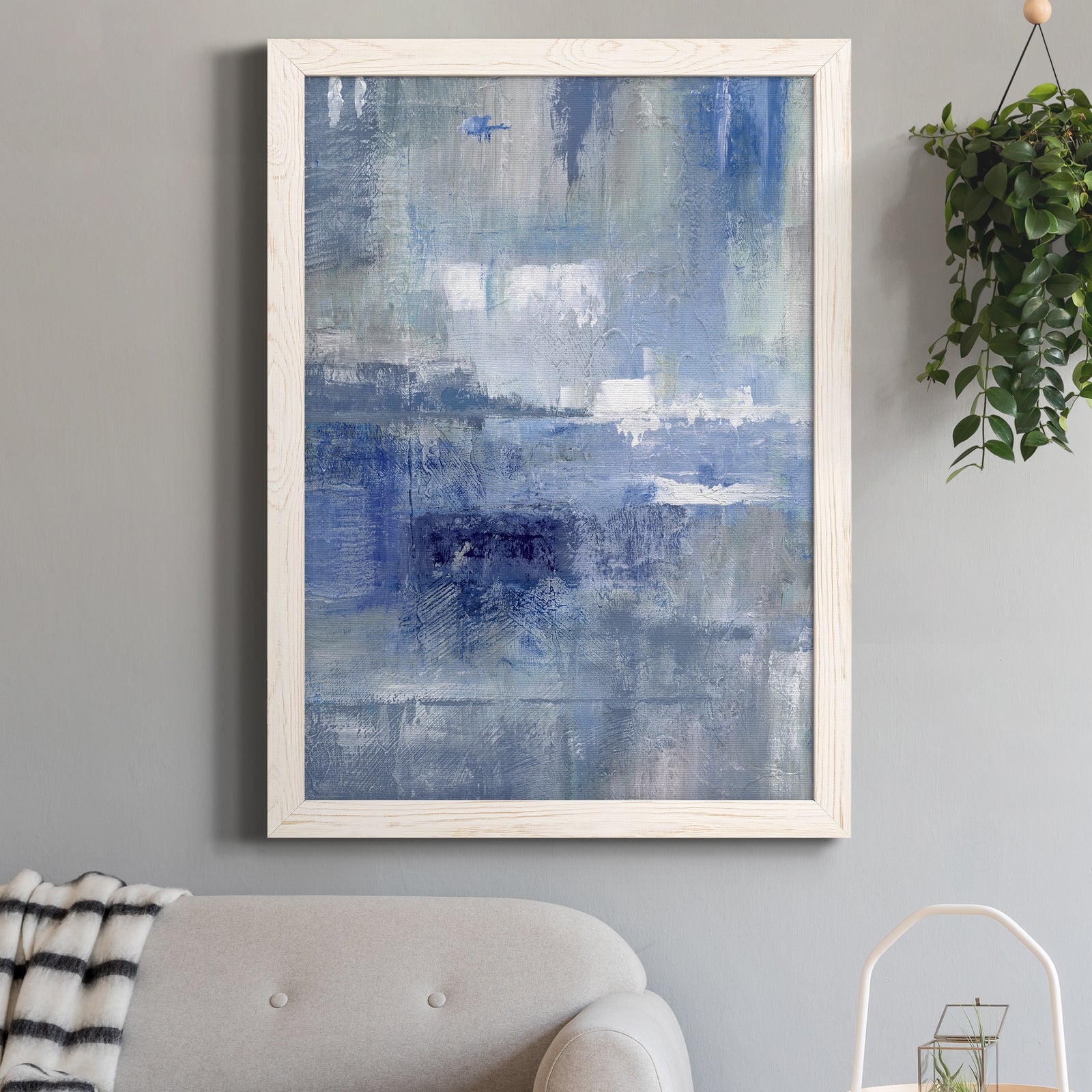 Bay View Indigo - Premium Canvas Framed in Barnwood - Ready to Hang