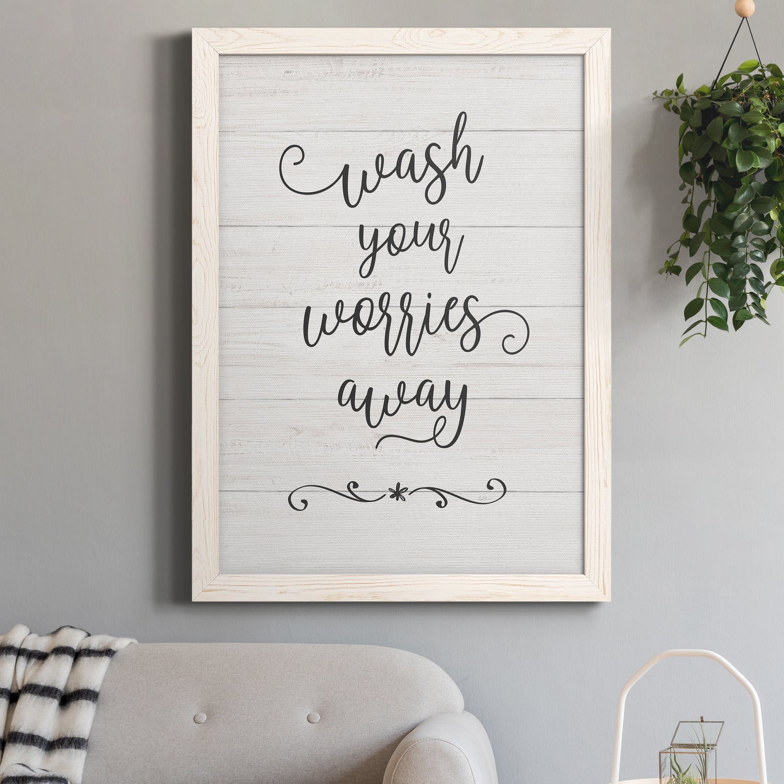 Wash Worries - Barnwood Framed Canvas Print