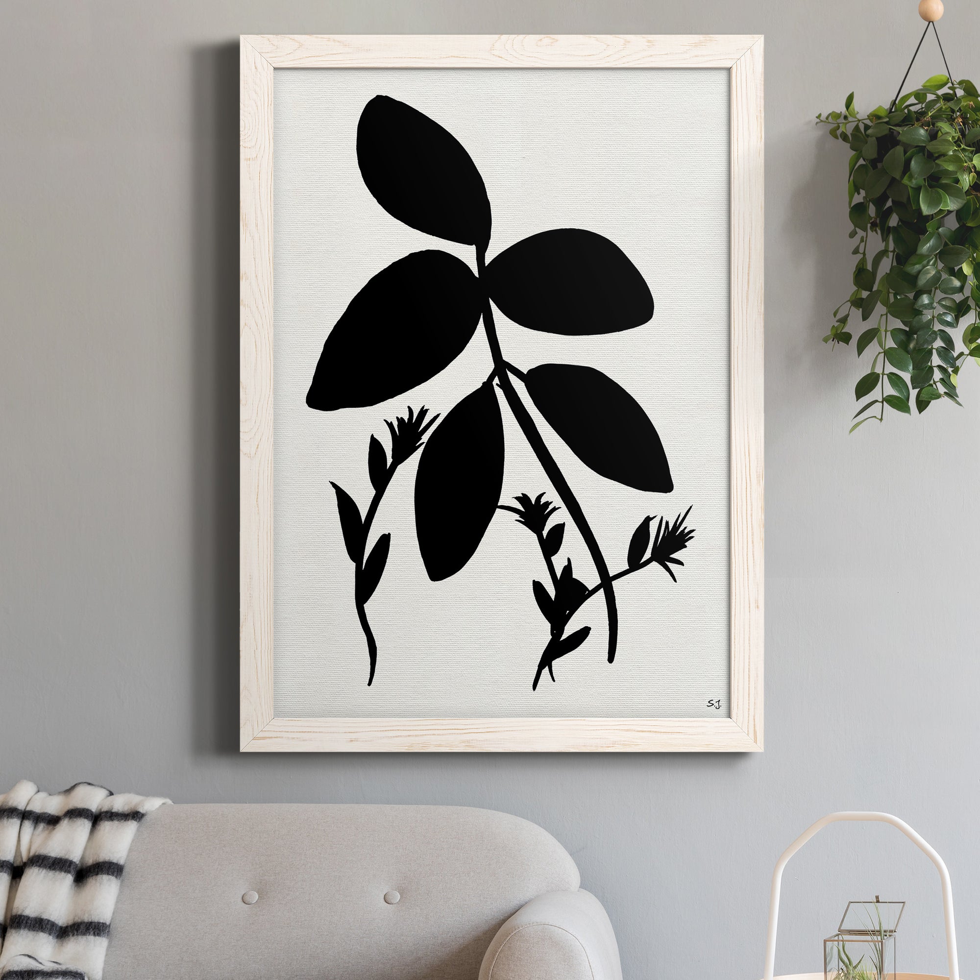 Silhouette Garden II - Premium Canvas Framed in Barnwood - Ready to Hang