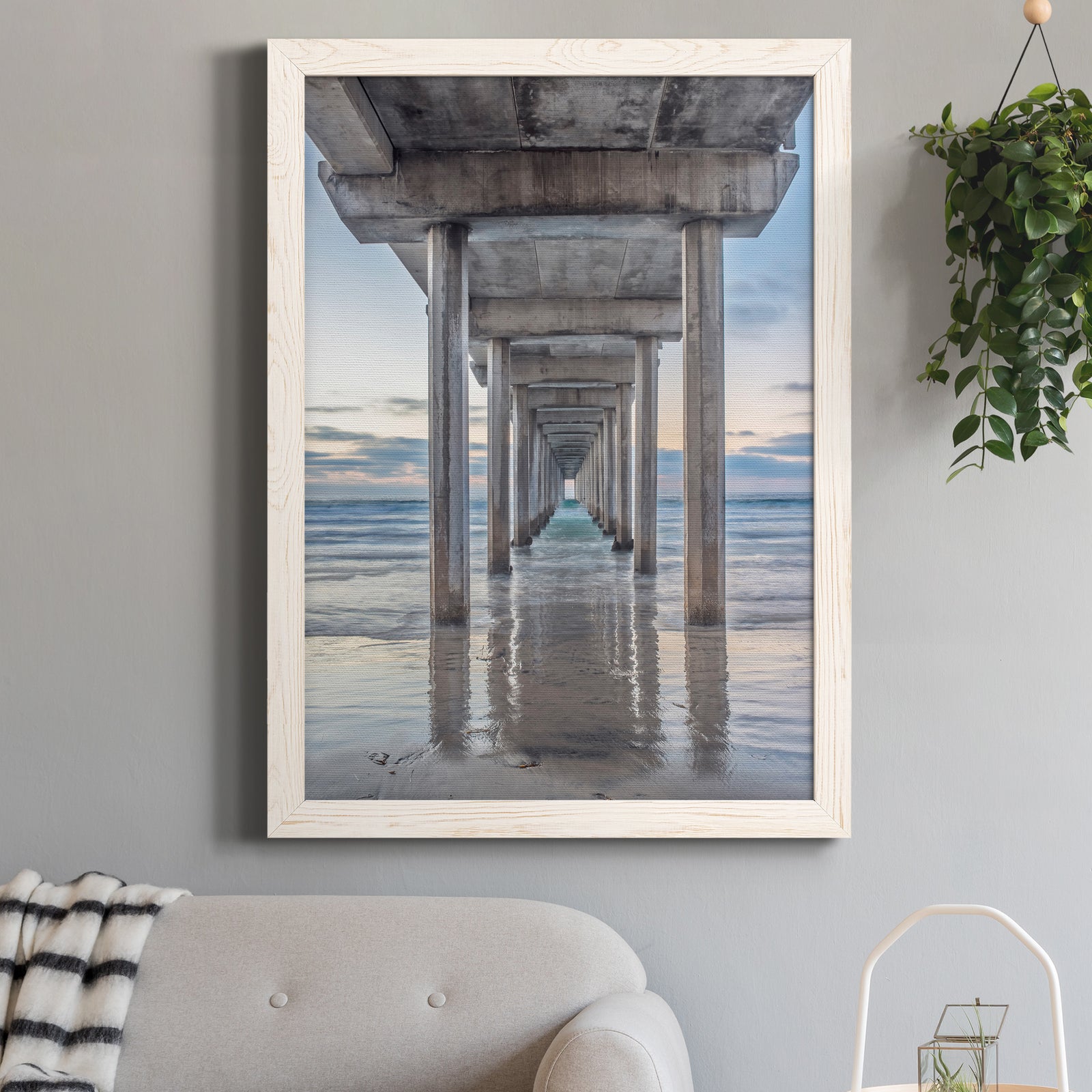 Scripps Pier - Premium Canvas Framed in Barnwood - Ready to Hang