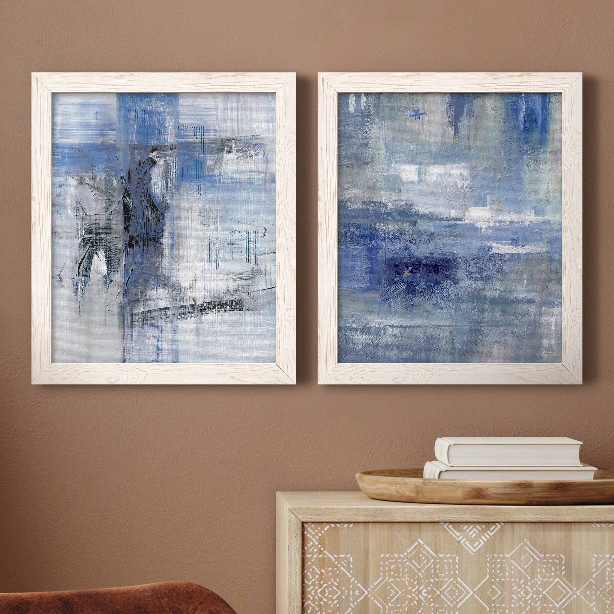 Reflections in Indigo- Premium Framed Canvas in Barnwood - Ready to Hang