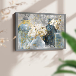 45360,vases,flowers,artwork,modern decor,floral arrangement,mixed media,soft colors,interior design,elegant,contemporary,art,home decor,still life,painting,artist,decor style,color palette,aesthetic,creative,arrangement,beauty,craftsmanship,design,nature,sophisticated,tranquil,visual art,handmade,minimalist,decorative,wall art,living space,stylish,peaceful,inspiration,charm,textures,sophistication,detailed,Re-stickable,Plants & Flowers