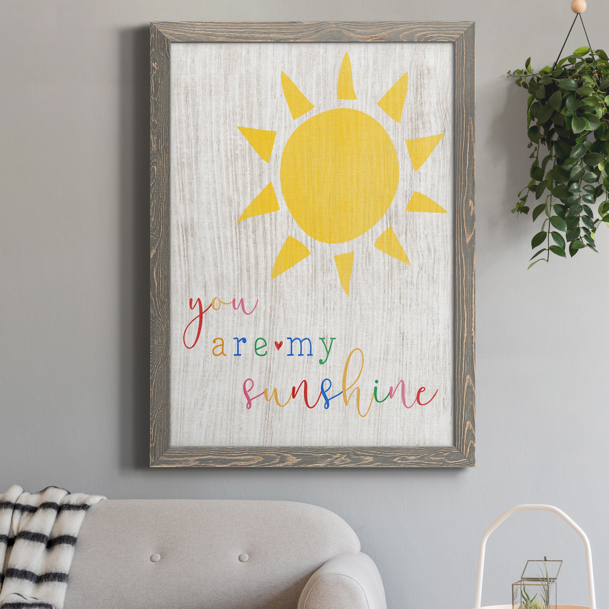 You are my Sunshine - Premium Canvas Framed in Barnwood - Ready to Hang