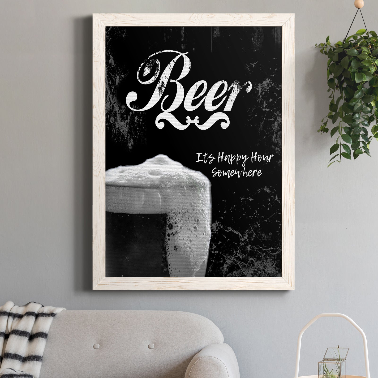 Beer - Premium Canvas Framed in Barnwood - Ready to Hang