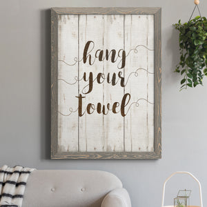 Hang Your Towel - Premium Canvas Framed in Barnwood - Ready to Hang