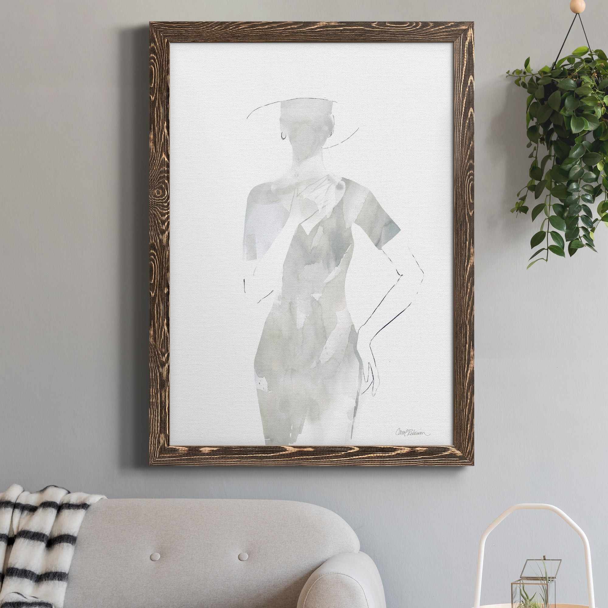 Fashion Cover I - Premium Canvas Framed in Barnwood - Ready to Hang