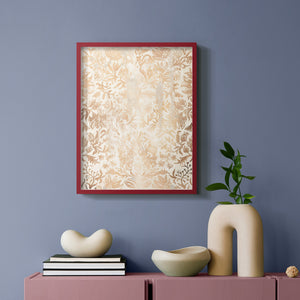 Walnut Damask I - Restickable Framed Art Print