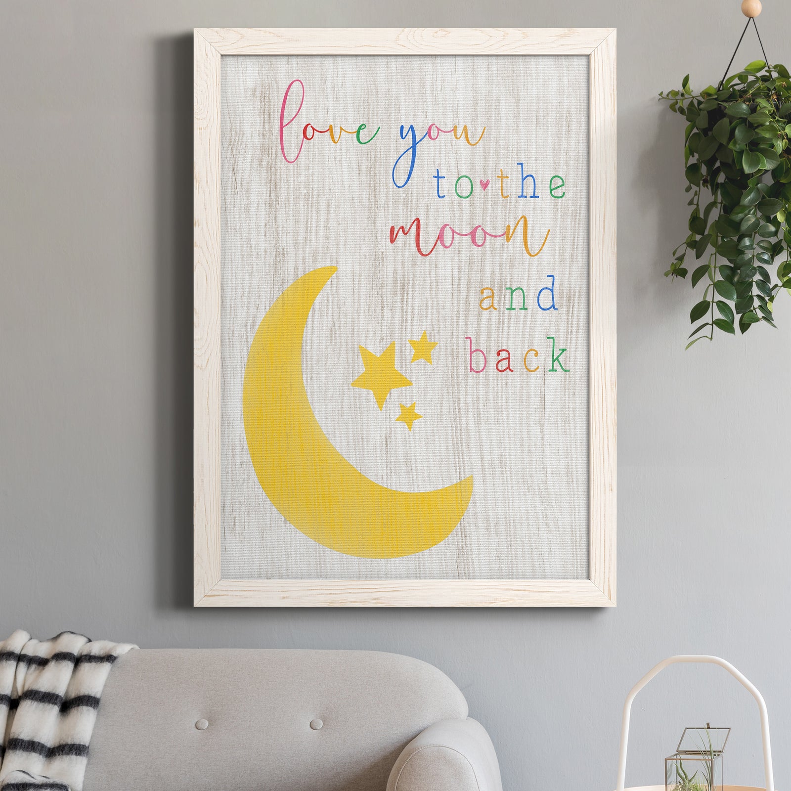 To the Moon and Back - Premium Canvas Framed in Barnwood - Ready to Hang
