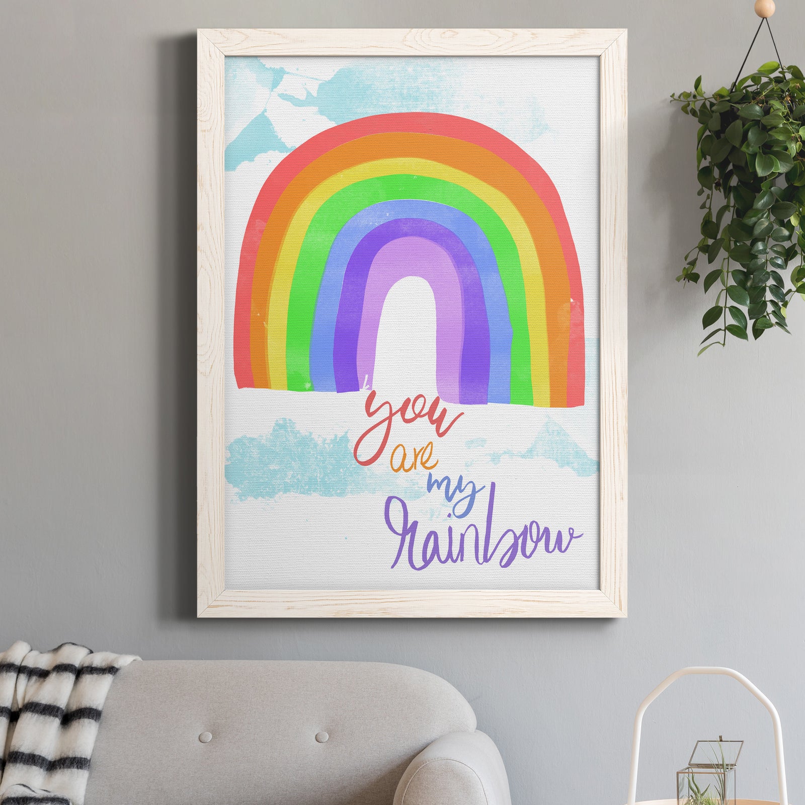 You Are My Rainbow - Barnwood Framed Canvas Print