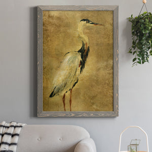 Gold Crane at Dusk I - Premium Canvas Framed in Barnwood - Ready to Hang