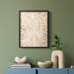 Walnut Damask I - Restickable Framed Art Print