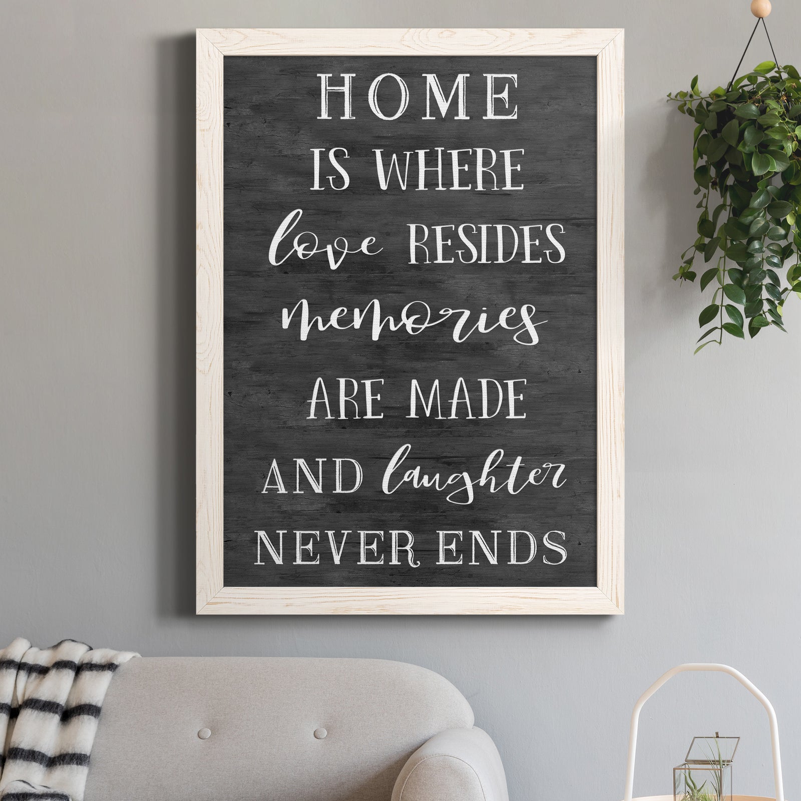 Love Resides - Barnwood Framed Canvas Print