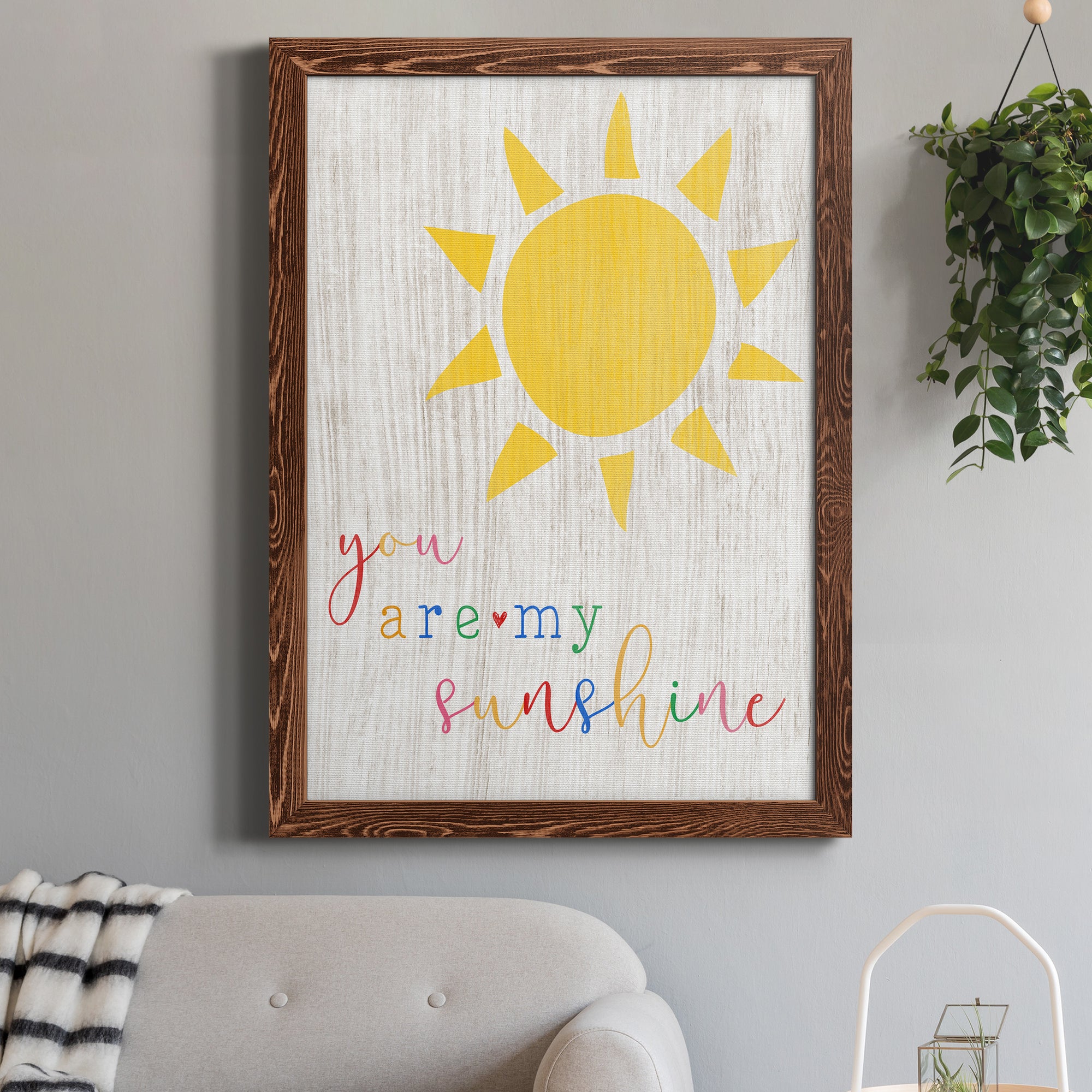 You are my Sunshine - Premium Canvas Framed in Barnwood - Ready to Hang