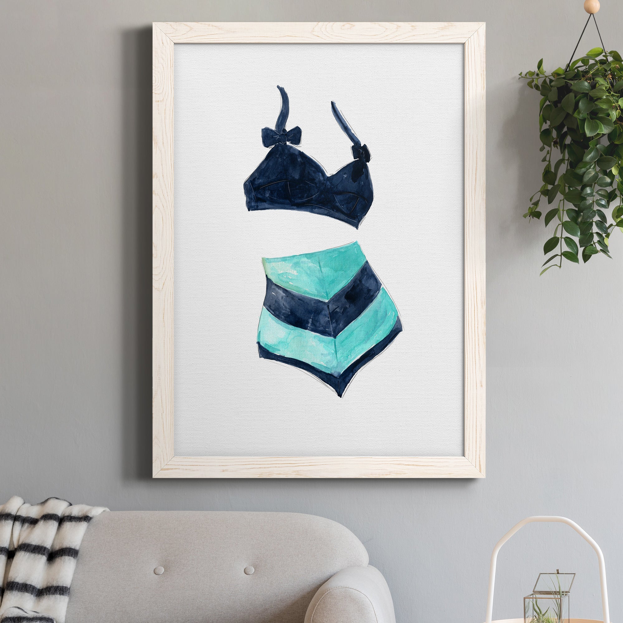 Vintage Swimwear III - Premium Canvas Framed in Barnwood - Ready to Hang